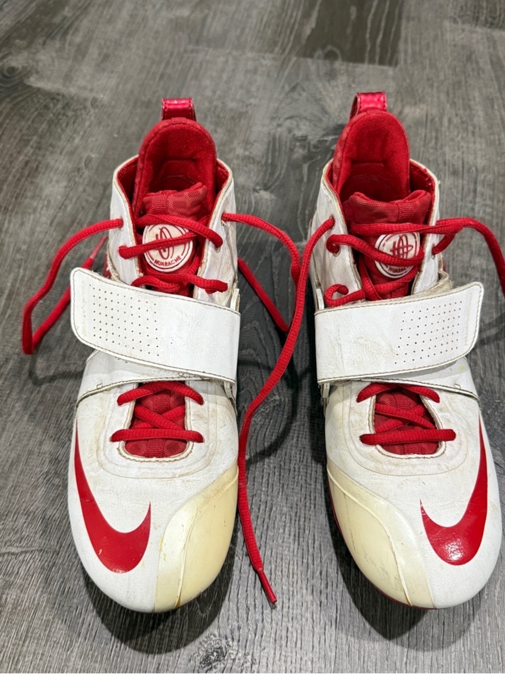 Nike Red and White Huarache III Lacrosse Cleats